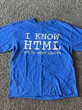 Gildan Royal Blue 'I Know HTML How To Meet Ladies' Graphic Tee